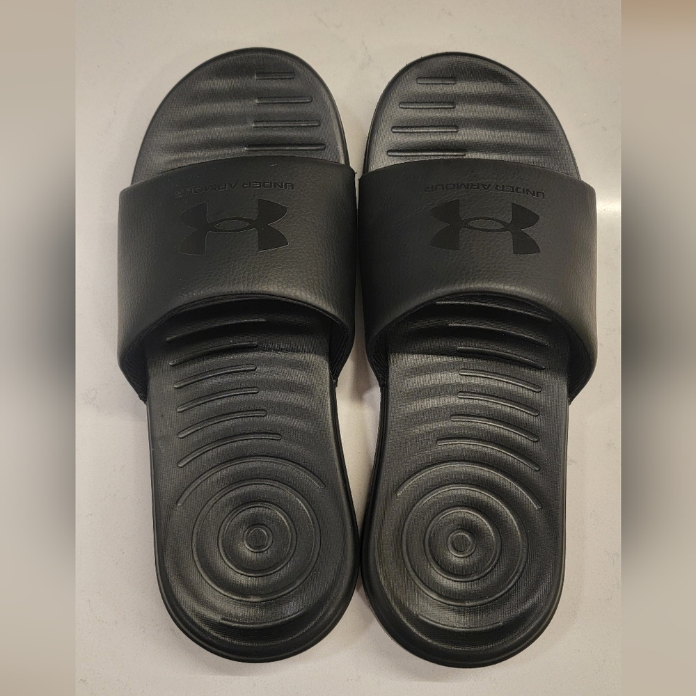 Under Armour Black Slide Sandals Womens Size 9